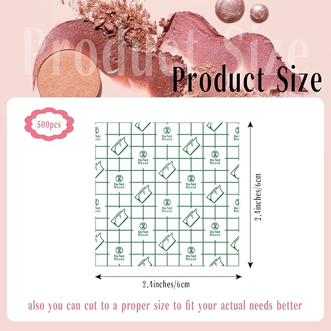 500 Pieces Makeup Hand Palette,Disposable Adhesive Makeup Mixing Tray,Waterproof Makeup Tape,For Mix Foundation And Keep Hands Clean When Applying Makeup