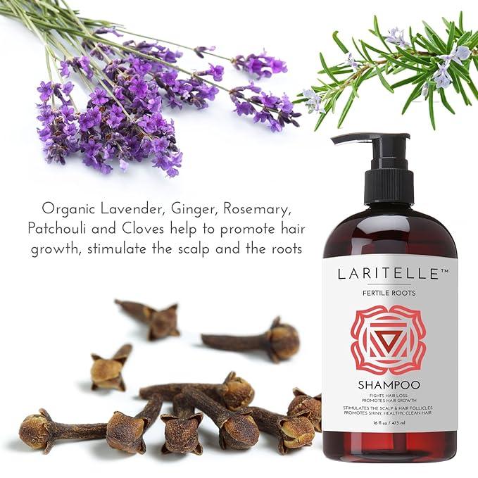 Organic Hair Growth Shampoo 17.5 oz – Fortifying & Strengthening with Ayurvedic Herbs, Lavender, Ginger, Rosemary, Patchouli, Clove – Reduces Shedding, Promotes Growth – Vegan, Made in USA