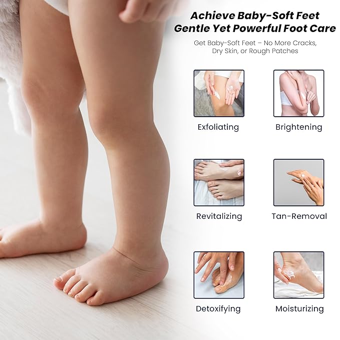 Exfoliating Foot Scrub with Pumice Stone powder - Gentle Moisturizing Foot Scrub for Dry Skin - Cracked Heel Repair for Smooth, Soft Feet - Pedicure Foot Spa 1 Pack