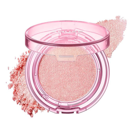 Amuse SEOUL Face Diamond Pink Diamond Highlighter | High Glossy Face Illuminator Highlighting Powder, Highlighter Makeup, Shimmer Glow, Rose & Gold Glow Highlighter, Cruelty-Free & Vegan (4.7g)