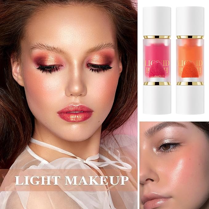 2 Colors Blush Stick,Multi-Use Cream Blush,Waterproofing Highly Pigmented Makeup Stick,Moisturizing Makeup Cream Set A4