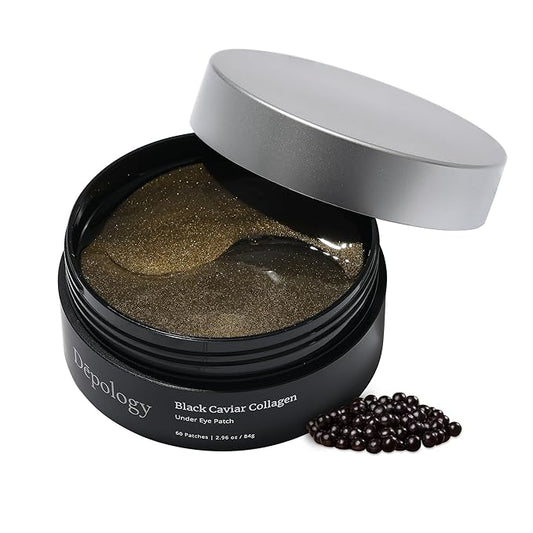 depology Black Caviar Under Eye Patches (30 Pairs), Anti-aging Hydrating Eye Mask for Wrinkles, Fine lines, Skincare with Hyaluronic Acid & Cica, Beauty & Personal Care