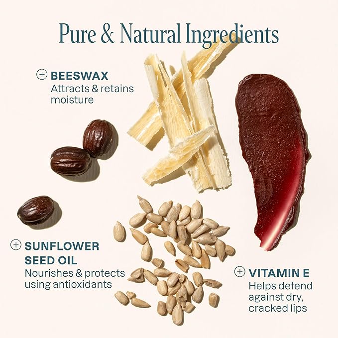 Cliganic Tinted Lip Balm - Non-GMO, 4 Colors - Enriched with Vitamin E, Cruelty Free (Packaging May Vary)