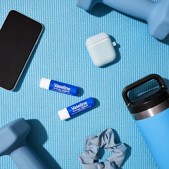 Vaseline Lip Therapy Original, Fast-Acting Lip Moisturizer For Very Dry Lips, Lip Balm Stick, 0.16 Oz Ea (Pack of 8)