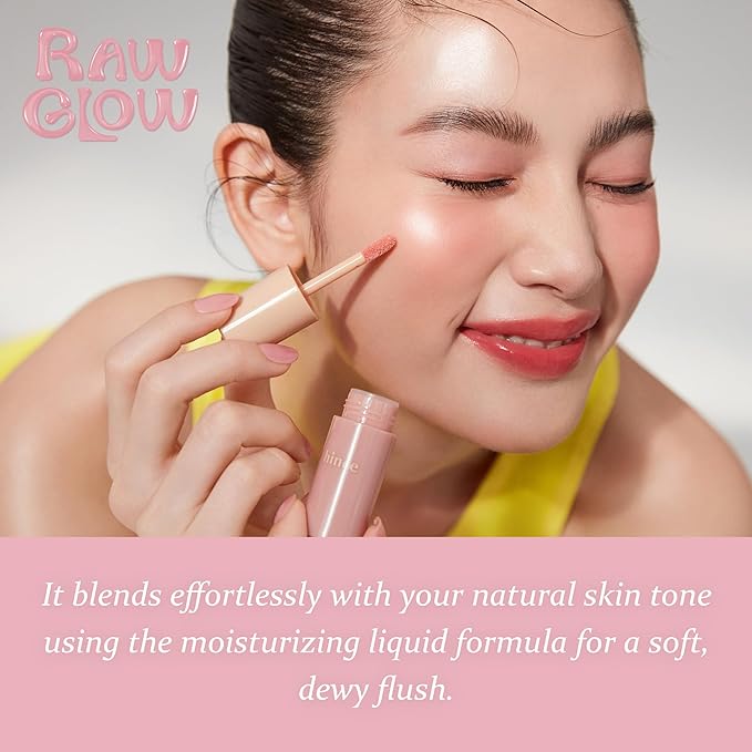 hince Dewy Liquid Cheek 6g Raw Glow Liquid Blush for Cheeks Vegan Dewy Cheek Tint Glass Skin Lightweight Liquid Blush Weightless Watercolor (WARM FRECKLE, LC001)