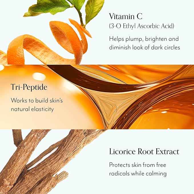 Bliss Bright Idea Vitamin C Eye Cream - Brighten & Hydrate Anti-Aging Treatment, Reduces Fine Lines, Boosts Collagen & Firms, 3-O-Ethyl Ascorbic Acid, Tri-Peptide & Licorice Root, 0.5fl oz