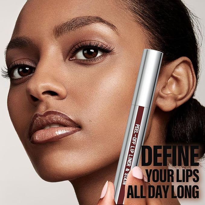Cilrofelr Peel Off Lip Liner Stain with Tweezer, Long Wear Tattoo Lip Liner, Peel Off Lip Stain with Matte Finish, Long Lasting, Waterproof, Transfer-proof, Highly Pigmented Color (Espresso)