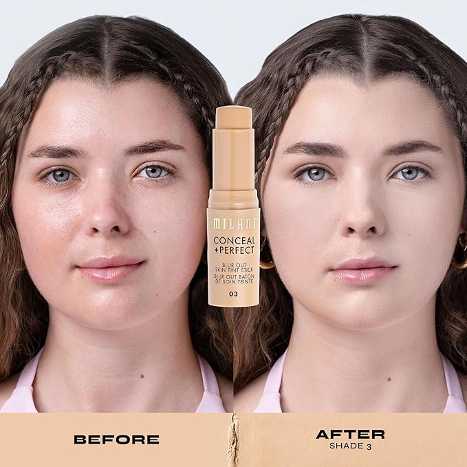 Milani Conceal + Perfect - Skin Tint Stick, Blur Out Tinted Moisturizer Makeup, Shade 003
