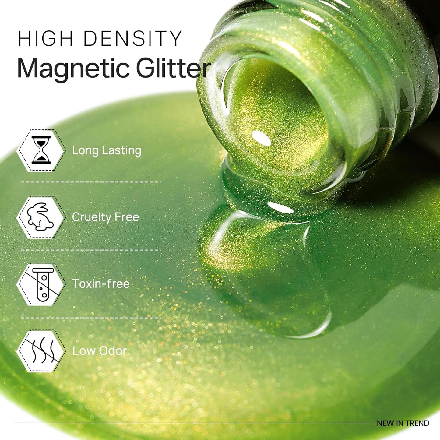 MIZHSE Cat Eye Gel Nail Polish, Fruit Colors Magnetic Gel Polish Set with Magnet, Neon Cateye Effect Green Purple Yellow Soak Off Nail Art Manicure Home Gift for Ladies