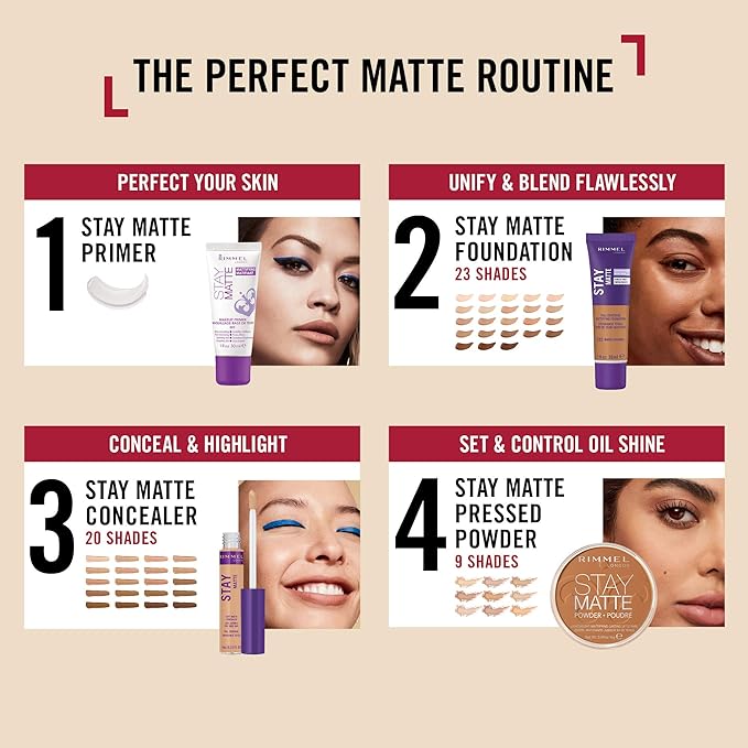 Rimmel London Stay Matte Liquid Mousse - 506 Deep Noisette - Foundation, Lightweight, Shine Control, Oil-Free, 1oz