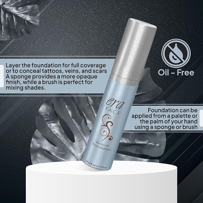 ERA Face spray makeup (R10 Cocoa, 2.25 oz) - airbrush foundation, everyday, buildable, professional spray on cosmetics by Era Beauty