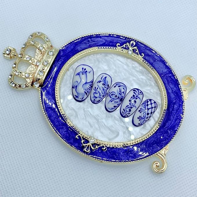 3 Pcs Nail Art Palette, Nail Art Painting Mixed Color Palettes Crown Nail Holder Retro Nail Art Display Board, Nail Art Display Tools Photography Props