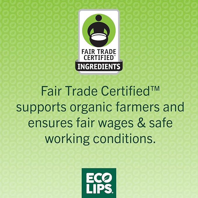 LIP BALM Mongo Kiss 6-Pack (6 tubes) by Eco Lips 100% Organic Beeswax & Cocoa Butter Lip Care with Organic Mongongo Oil - Soothe & Moisturize Dry & Cracked Lips - Made in USA. (Peppermint)