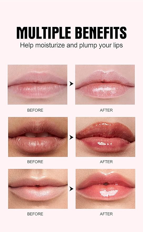 Natural Spicy Lip Plumping Booster Lip Plumping Oil，Lip Plumper Gloss, Ultra-Hydrating & Nourishing Plump and Pout Lip Plumper, Glossy Finish Fuller Lip Plumping Lip Gloss for Women Girls(05#)