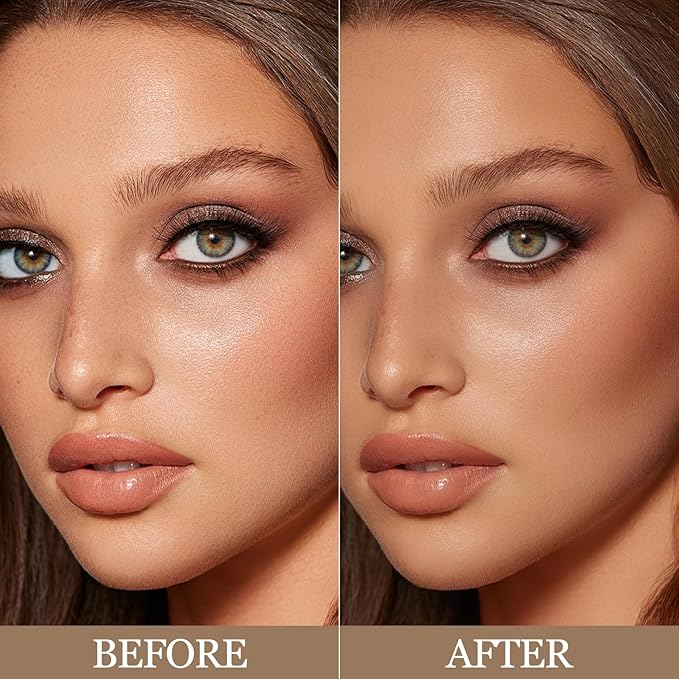 Erinde Matte Brown Contour Palette, Warm Toned Face Sculpting Bronzer Pressed Powder Contour, Lightweight, Ultra-Blendabled, Multiuse Baked Contouring Makeup for Light Skin Tone, 02 Dark Brown