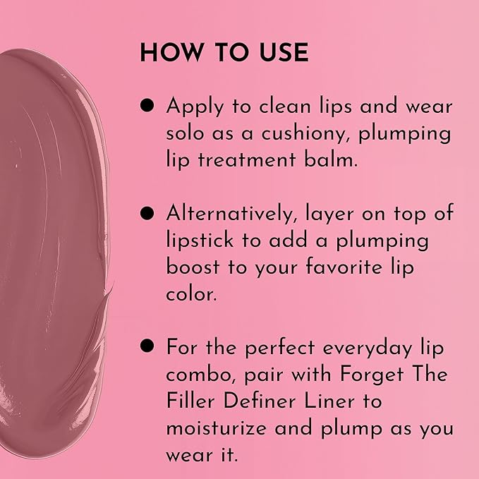 LAWLESS Forget the Filler Lip Plumping Line Smoothing Tinted Balm, Whisper, Pink, 0.09 Ounce