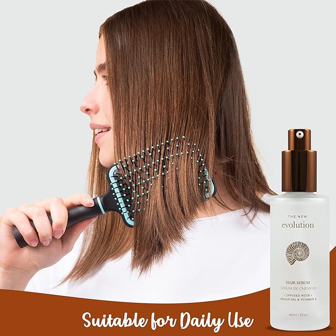 Evolution Argan Oil Serum - Vitamin E Treatment for Softening and Straightening Dry Hair - With Aloe Vera (4 Pack)