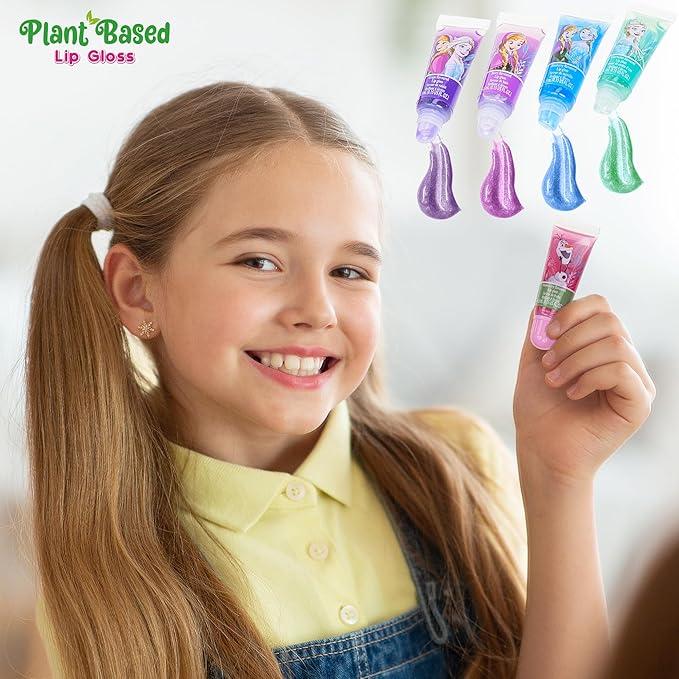 Disney Frozen 2 - Townley Girl Super Sparkly Cosmetic Makeup Set for Girls with Lip Gloss Nail Polish Nail Stickers - 11 Pcs|Perfect for Parties Sleepovers Makeovers| Birthday Gift for Girls 3 Yrs+