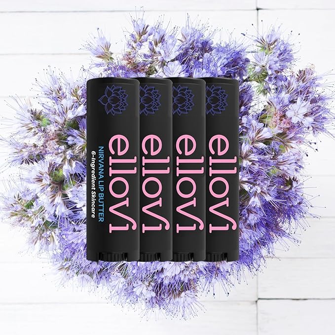 Natural Lip Butter Lip Balm - Nirvana - Pure Enough to Eat - Made With Just 6 Vegan Ingredients - 100% Natural & Organic Moisturizing Lip Care for All Day Hydration (4-Pack)