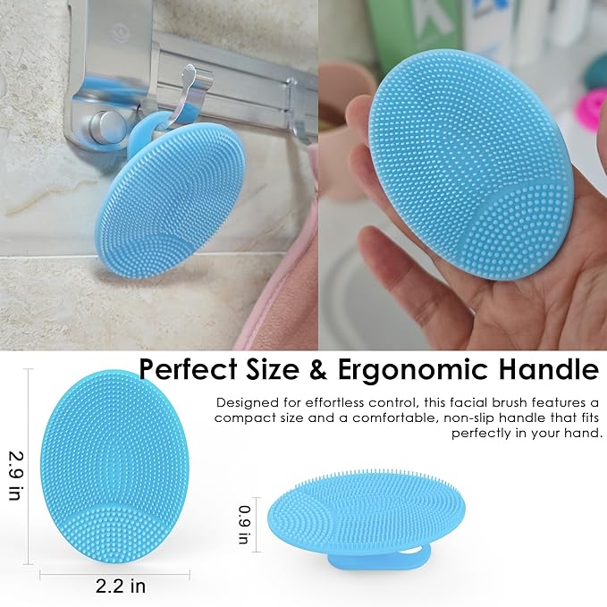 4 Pack INNERNEED Silicone Face Scrubber for Deep Cleansing and Exfoliation – Soft Facial Cleansing Brush, Gentle for All Skin Types, Blackhead Remover, Portable