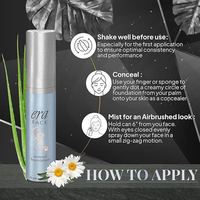 ERA Face spray makeup (R4 Champagne, 2.25 oz) - airbrush foundation, everyday, buildable, professional spray on cosmetics by Era Beauty