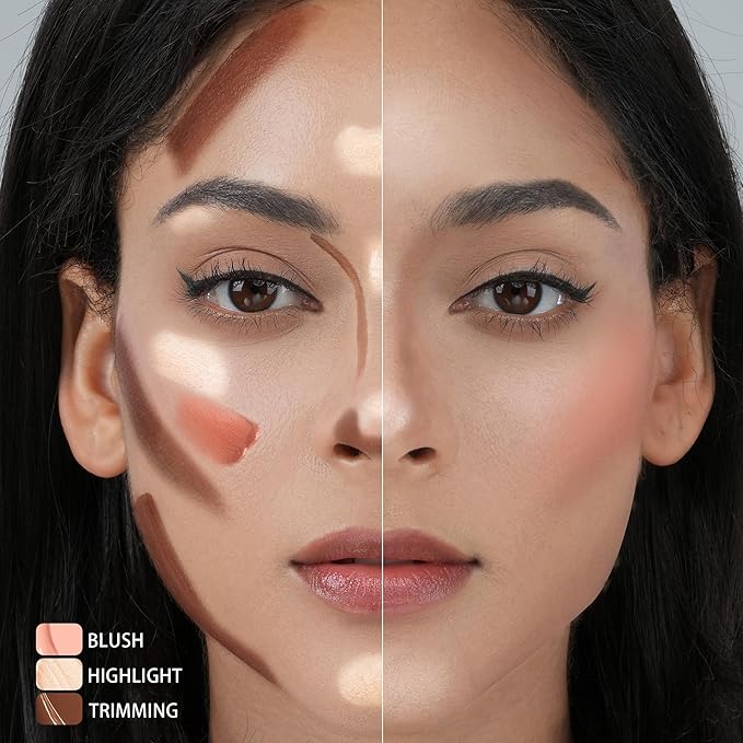 Contour Stick With Cushion Applicator,Liquid Contour Wand,Cream Contour Smooth,Bronzer Stick Lightweight Liquid Bronzer For Face (03)