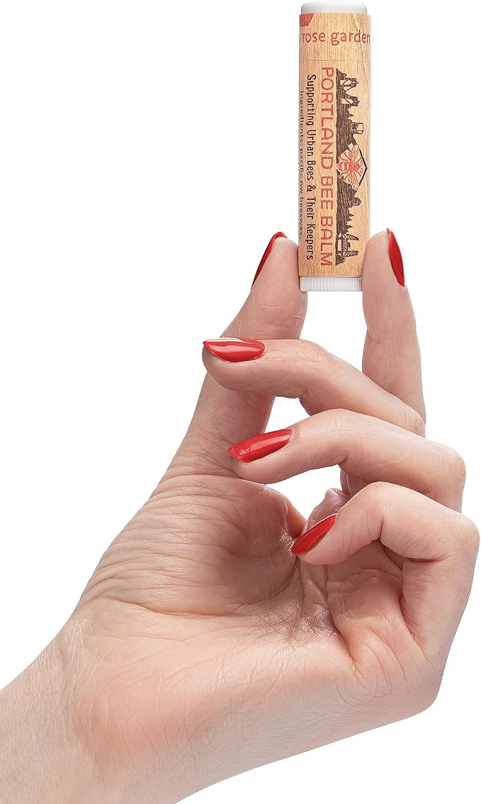 Portland Bee Balm All Natural Handmade Beeswax Based Lip Balm, Rose Garden 24 Count