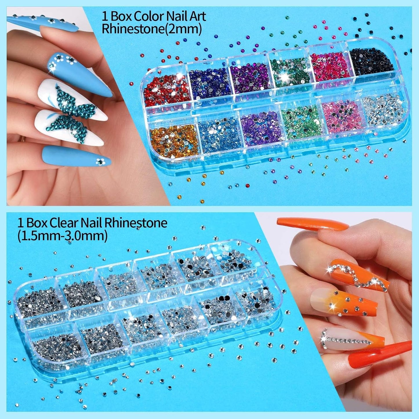 Teenitor Nail Art Tools, Nail Art Brushes Set, Dotting Tools，Nail Stickers, Nail Rhinestones For Nail Art