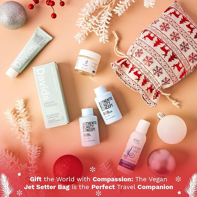 Jet Setter's Selfcare Essentials - Vegan Beauty Set Gift for Women - On-the-Go Skincare And Vacation Beauty Essentials - Compact Travel Size Beauty Products Gift Set - Great Christmas Gift for Her