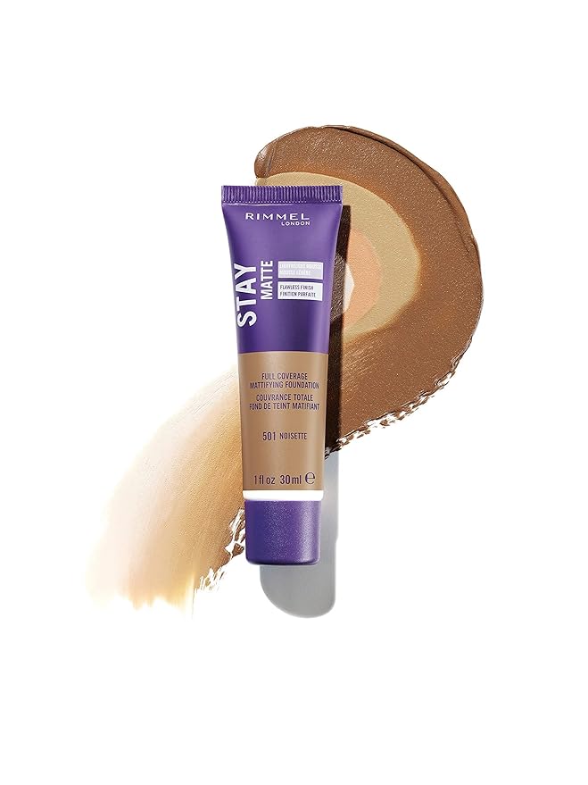 Rimmel London Stay Matte Liquid Mousse - 203 True Beige - Foundation, Lightweight, Shine Control, Oil-Free, 1oz