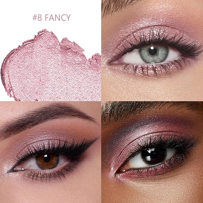 Eyeshadow Stick, Shimmer and Matte Cream Eye Shadow Brightener Sticks Eyeliner Pencil Crayon, Waterproof Long Lasting Eye Highlighter Stick Makeup,0.056 Oz(2PCS #8-Fancy+#9-Champagne)