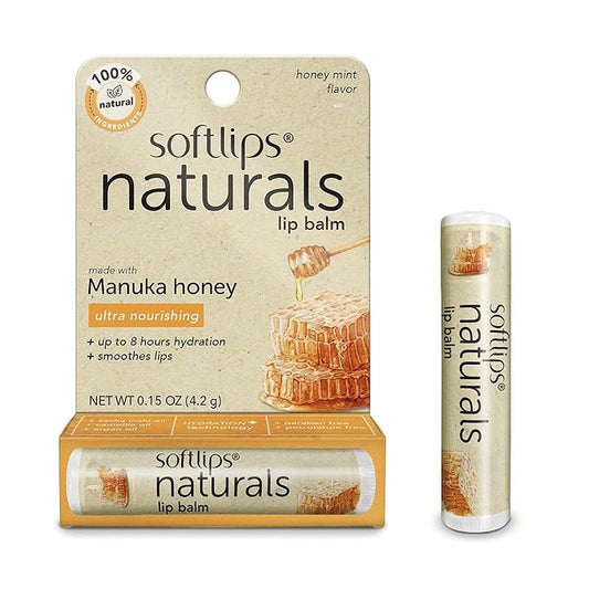 Softlips Natural with Manuka Honey Lip Balm (Pack of 3)