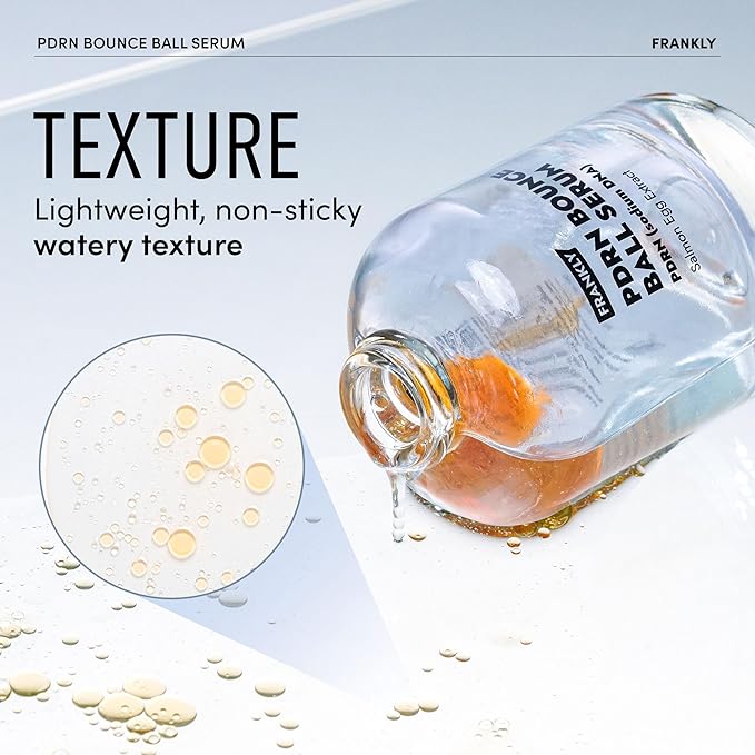 FRANKLY Salmon PDRN Bounce Ball Serum – PDRN Salmon DNA Serum for Plumping, Firming & Glass Skin | Glowing skin Booster | Lightweight, Non-Sticky Korean Skincare | 1.01 fl oz