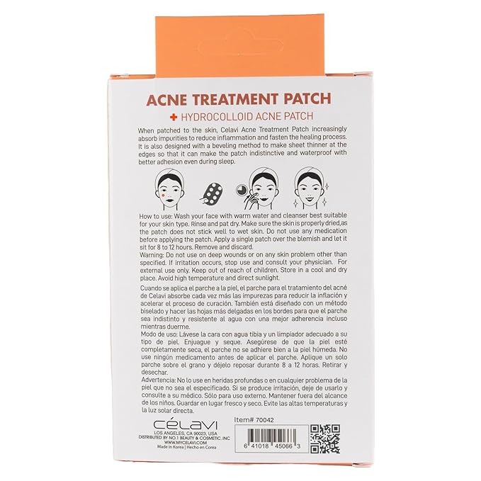Celavi Acne Spot Treatment Hydrocolloid Patch (Acne Treatment, 48 Count)