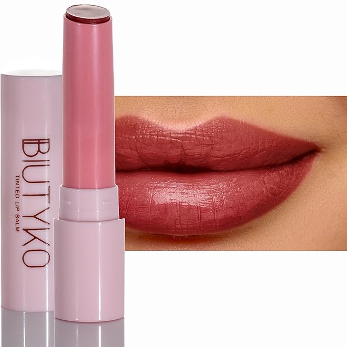 Lip Balm Hydrating for Dry and Chapped Lips Tinted Subtle Color Non-Sticky Juicy Finish | Brown