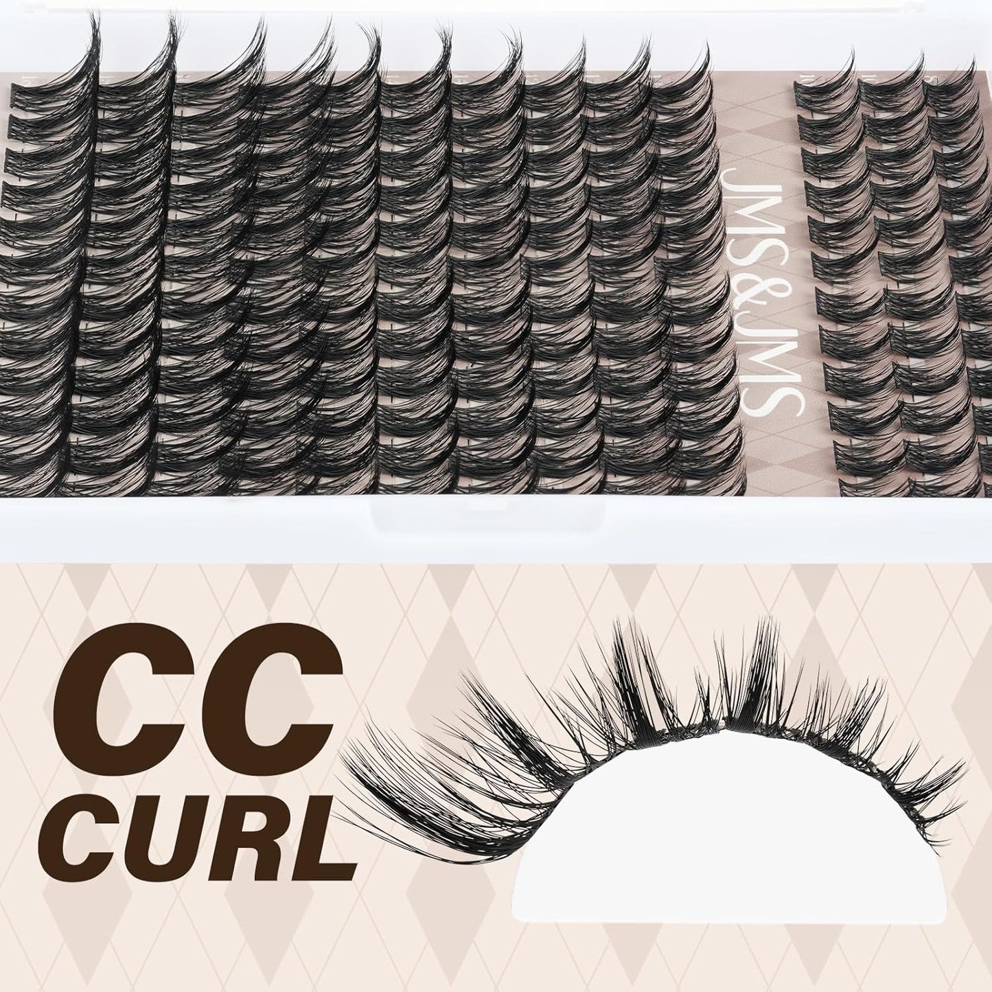 JMS&JMS Lash Clusters Kit 156Pcs CC Curl Lash Extension Kit with Lash Bond and Seal Eyelash Applictor Lash Remover Eyelash Brush Lash Extension Kit for Beginner (Side Spike-8-18mix)