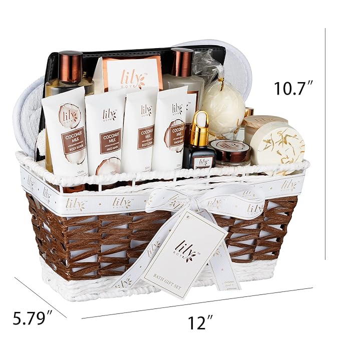 Gifts For Women Gift Basket for Women–18Pcs Bath and Body Gift Set for Mom Spa Basket Set Spa Kit Bath & Body Gifts Set | Self Care, Birthday, Christmas, Mothers Day Bath Gift Baskets Set for Her
