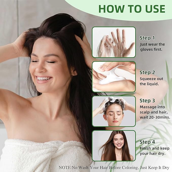 Hair Dye Shampoo 3 in 1 for Gray Hair Coverage, Argan nut Natural Shampoo Hair Dye for Women & Men/Ammonia-Free 500ml(Chestnut Brown)