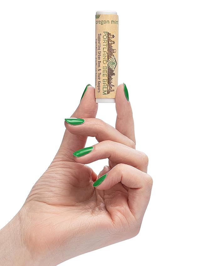 Portland Bee Balm All Natural Handmade Beeswax Based Lip Balm, Oregon Mint 1 Count