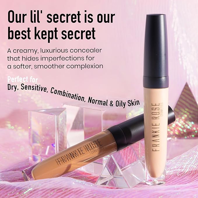Frankie Rose Cosmetics Our Lil’ Secret Concealer – Sweat-Proof & Matte Under Eye Concealer, Long Lasting Concealer Full Coverage For Fine Lines, Dark Circles & Hide Imperfections - Fresh