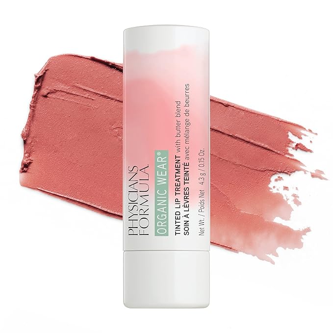 Physicians Formula Organic Wear Tinted All Natural Lip Balm Treatment Tickled Pink | Dermatologist Tested, Clinicially Tested