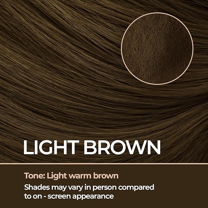 Keratin Hair Fibers for Men & Women - Fill In Fine or Thinning Hair, Instantly Thicker, Fuller Looking Hair (Light Brown 30g)