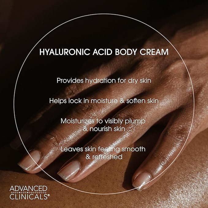 Advanced Clinicals Hyaluronic Acid Body Lotion & Face Moisturizer W/Vitamin E | Hydrating Firming Lotion Minimizes Look Of Wrinkles, Stretch Marks, & Crepey & Dry Skin | Skin Care Products, 16 Oz