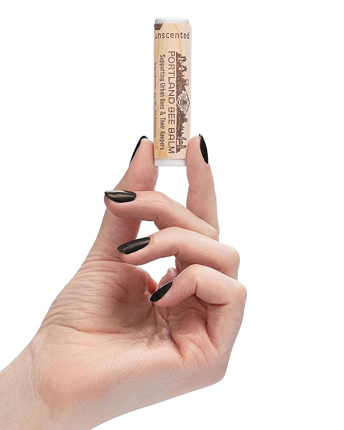 Portland Bee Balm All Natural Handmade Beeswax Based Lip Balm, Unscented 9 Count