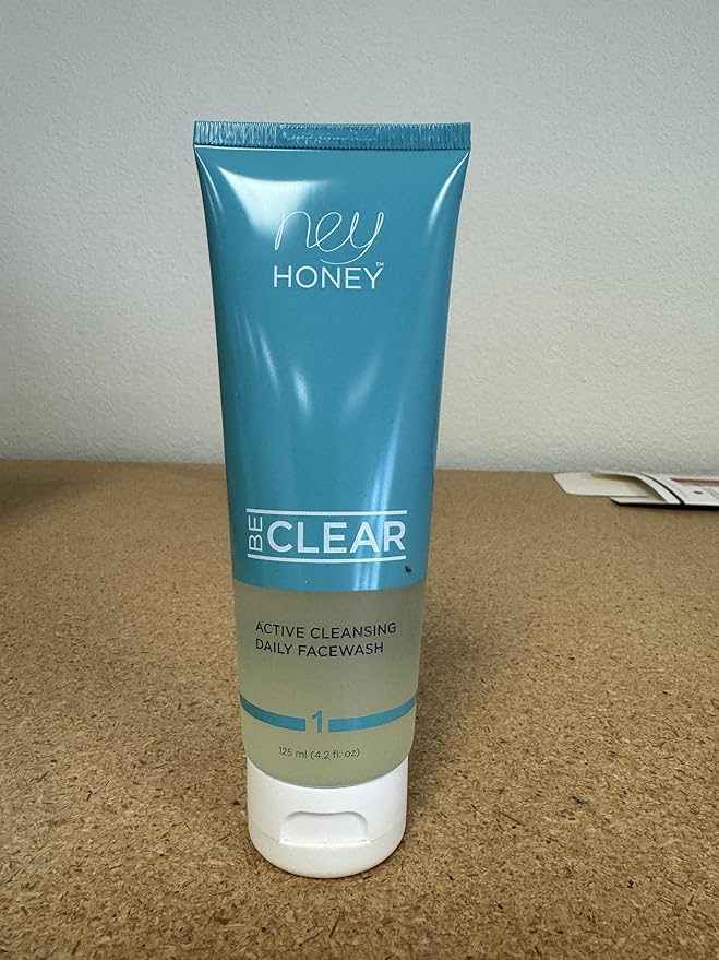 Hey Honey Skincare Be Clear Acne Routine | Daily Active Cleansing Face Wash | Youth & Young Adults, Blemishes Prone | Propolis & Gentle Exfoliating Acids | Fast & Long Lasting Oil Control | 5 fl oz