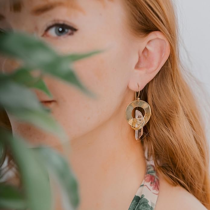 AYANA Healing Crystal Earrings for Women - Handmade Drop Earrings with Ethically Sourced Authentic Gemstones | Birthstone Jewelry for Women Trendy