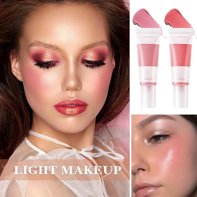 2 Colors Blush Stick,Multi-Use Cream Blush,Waterproofing Highly Pigmented Makeup Stick,Moisturizing Makeup Cream Set A8