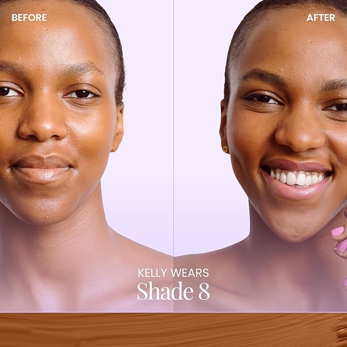 Naked Sundays BeautyScreen™ SPF 50 Mineral Peptide Foundation Tint – 2-in-1 Skin Tint & Mineral Sunscreen | Radiant, Buildable Coverage, Acne-Safe, Infused with Peptides (8 Golden Mahogany, 1.01 oz)