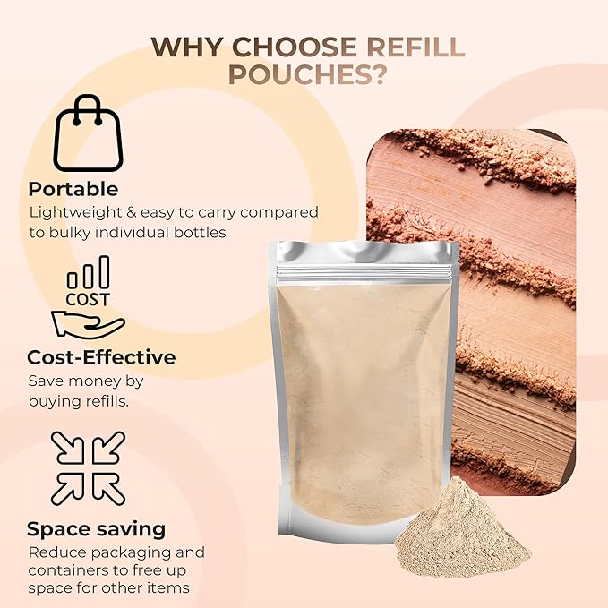 (8 Ounce) (Fair Shade 2) Foundation Powder Refill By Sweet Face Minerals, Lightweight Mineral Loose Makeup Powder with SPF 20, Full Coverage Flawless Finish, Talc-free, Cruelty-Free, Refill Pouch