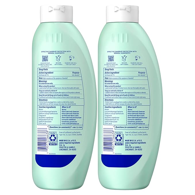 Head & Shoulders BARE Dandruff Shampoo Twin Pack, Soothing Hydration, Sulfate-Free, Silicone-Free, Dye-Free, Eco-Friendly Bottles, Safe for All Hair Types, 13.5 Fl Oz Each (Set of 2)